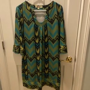 Aryeh Dress Green/Aqua/Navy Size Large